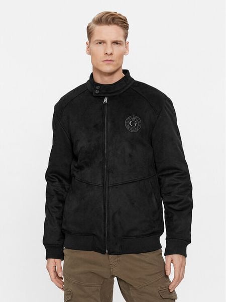 Guess Kurtka przejściowa M4RL09 WFW52 Czarny Regular Fit. Czarne kurtki męskie Guess, m, z aplikacjami, z syntetyku, bez ramiączek, bez kaptura. Za 469.99 zł.