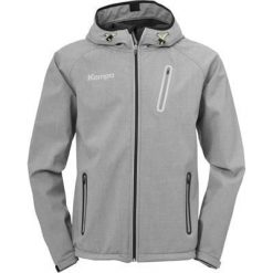 Kurtka Kempa Core 2.0 Softshell Caution. Szare kurtki męskie Kempa, bez wzorów, z materiału, sportowe, bez ramiączek, bez kaptura. W wyprzedaży za 302.35 zł.