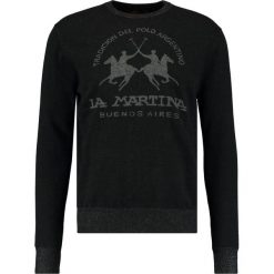 La Martina CREW NECK Sweter black. Szare kardigany męskie marki La Martina, z bawełny. W wyprzedaży za 419.50 zł.