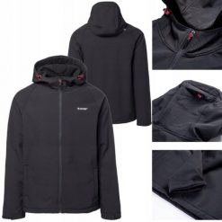Kurtka męska Hi-tec Neti II softshell. Czarne kurtki softshell męskie Hi-tec, m, bez wzorów, z softshellu, bez kaptura, trekkingowe. Za 241.64 zł.