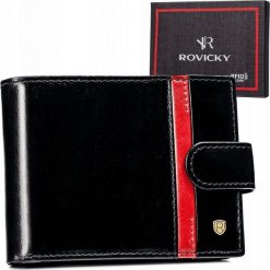Rovicky Duży, elegancki portfel męski ze skóry naturalnej - Rovicky NoSize. Portfele męskie ROVICKY, bez wzorów, ze skóry. Za 171.83 zł.