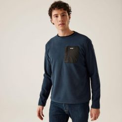Polar turystyczny męski Frankie Crew. Niebieskie bluzy z polaru męskie Regatta, l, bez wzorów, z polaru, eleganckie, bez ramiączek, bez kaptura. W wyprzedaży za 106.70 zł.