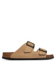Birkenstock Klapki Arizona Wire Buckle 1031627 Beżowy. Brązowe klapki i japonki męskie Birkenstock, bez wzorów, z nubiku. Za 599.99 zł.
