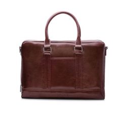 Skórzana torba męska na laptopa Solier burgundowa. Czerwone torby na laptopa męskie Solier, bez wzorów, ze skóry. Za 539.98 zł.