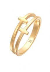 KUZZOI Męski krzyż podwójny nowoczesny w srebrze próby 925 Sterling Silver Pierścionki 1 ct Męskie. Szare biżuteria dla mężczyzn KUZZOI, z materiału, srebrne. Za 241.39 zł.