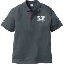 Shirt polo z nadrukiem bonprix antracytowy. Koszulki polo męskie marki bonprix. Za 44.99 zł.