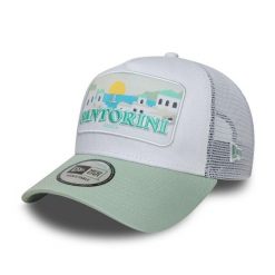 Czapka Trucker New Era Summer Santorini. Zielone czapki męskie New Era, bez wzorów, sportowe. Za 163.50 zł.