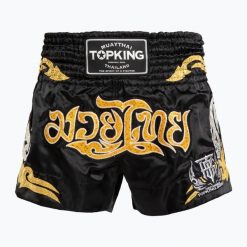Spodenki treningowe Top King Thai Boxing. Czarne szorty sportowe męskie TOP KING, bez wzorów, sportowe. Za 219.99 zł.