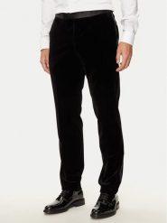 Boss Spodnie garniturowe H-Genius-Tux-244 50527948 Czarny Slim Fit. Czarne eleganckie spodnie męskie Boss, bez wzorów, z bawełny. Za 809.99 zł.