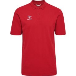 Polo Hummel Go 2.0. Czerwone koszulki polo męskie HUMMEL, m, bez wzorów, z dzianiny, bez kołnierzyka, bez ramiączek. Za 99.00 zł.