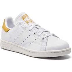 Buty adidas - Stan Smith BD7437 Ftwwht/Ftwwht/Rawoch. Białe buty sportowe na co dzień męskie marki ADIDAS, bez wzorów, z materiału, bez ramiączek. W wyprzedaży za 359.00 zł.
