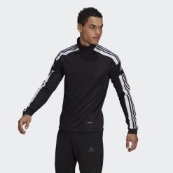 Bluza piłkarska męska adidas Squadra 21 Training Top. Białe bluzy nierozpinane męskie ADIDAS, m, bez wzorów, z poliesteru, bez ramiączek, bez kaptura. W wyprzedaży za 99.00 zł.