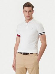 Tommy Hilfiger Polo MW0MW42743 Biały Slim Fit. Białe koszulki polo męskie Tommy Hilfiger, m, bez wzorów, z bawełny, bez kołnierzyka, bez ramiączek. Za 449.99 zł.
