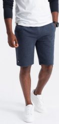 Ombre Męskie krótkie spodenki dresowe z dzianiny ottoman granatowe V1 OM-SRSK-0150 XXL. Szorty sportowe męskie Ombre, bez wzorów, z dresówki, sportowe. Za 99.99 zł.