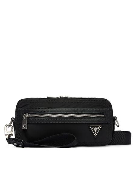 Guess Saszetka HMBENY P6250 Czarny. Czarne saszetki męskie Guess, z aplikacjami, z materiału. Za 359.99 zł.