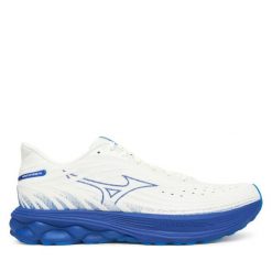 Buty do biegania Mizuno. Białe buty do biegania męskie Mizuno, bez wzorów, bez zapięcia, do biegania, mizuno wave. Za 449.99 zł.