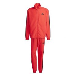 Dres męski adidas Sportswear Basic 3-Stripes Woven czerwony JI8851. Czerwone komplety dresowe męskie ADIDAS, bez wzorów, z dresówki, sportowe, bez ramiączek, bez kaptura. Za 229.00 zł.