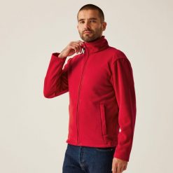 Polar roboczy męski Micro Full Zip. Czerwone bluzy z polaru męskie Regatta, m, bez wzorów, z polaru, biznesowe, bez ramiączek, bez kaptura. Za 173.50 zł.