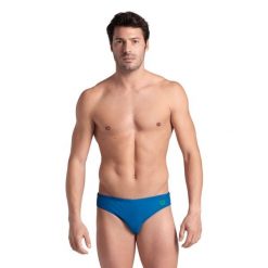 Slipy kąpielowe męskie treningowe na basen Arena Men's Santamarias. Niebieskie kąpielówki męskie ARENA, m, bez wzorów. Za 49.99 zł.