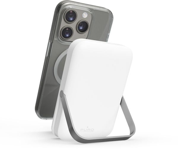 PURO Stand Power Mag, 5000 mAh, Lithium Polymer (LiPo), Wireless charging, 5 V, Silver, White. Białe powerbanki PURO. Za 333.33 zł.