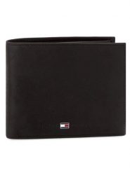 Tommy Hilfiger Portfel Johnson Trifold AM0AM00665 Czarny. Czarne portfele męskie Tommy Hilfiger, bez wzorów, z nubiku. Za 239.99 zł.