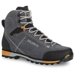 Buty trekkingowe męskie Dolomite Cinquantaquattro Hike Evo GTX. Szare buty trekkingowe męskie Dolomite, bez wzorów, sportowe, bez obcasa, bez zapięcia. W wyprzedaży za 500.00 zł.