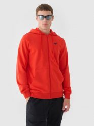 4F Bluza dresowa rozpinana z kapturem męska - czerwona L. Czerwone bluzy rozpinane męskie 4f, l, bez wzorów, z bawełny, sportowe, bez ramiączek, z kapturem. W wyprzedaży za 99.99 zł.