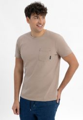 Koszulka z kieszenią TM-SVEN. T-shirty męskie Volcano, l, bez wzorów, z bawełny, bez kołnierzyka, bez ramiączek. Za 69.99 zł.