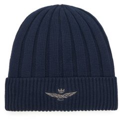 Czapka Aeronautica Militare. Niebieskie czapki męskie Aeronautica Militare, na zimę, bez wzorów. Za 209.99 zł.