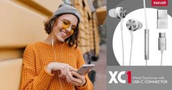 MAXELL USB-C EARPHONES XC1 WHITE 348532. Białe słuchawki douszne Maxell. Za 74.33 zł.