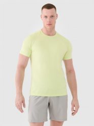 4F Koszulka treningowa szybkoschnąca męska - zielona 3XL. Zielone t-shirty męskie 4f, m, bez wzorów, z dzianiny, bez kołnierzyka, bez ramiączek. W wyprzedaży za 59.99 zł.
