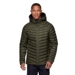 Kurtka trekkingowa puchowa męska Black Diamond Access Down Hood. Zielone kurtki męskie Black Diamond, m, bez wzorów, z puchu, sportowe, bez ramiączek, bez kaptura. Za 677.11 zł.