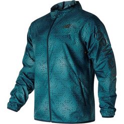 Kurtka "Windcheater" w kolorze morskim do biegania. Kurtki męskie marki New Balance. W wyprzedaży za 208.95 zł.