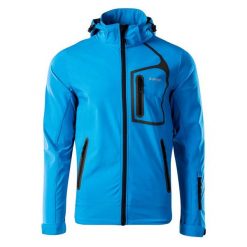 Kurtka męska Softshell Hi-Tec Nils - błękitna, Rozmiar XXL. Niebieskie kurtki softshell męskie Hi-tec, m, bez wzorów, z materiału, bez kaptura. Za 169.99 zł.