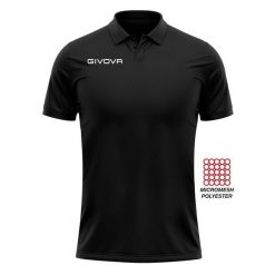 Polo z kieszonką w siateczkę Givova. Czarne koszulki polo męskie Givova, bez wzorów, z dzianiny, sportowe, bez kołnierzyka, bez ramiączek. Za 46.33 zł.