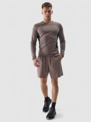 4F Spodenki treningowe z materiału z recyklingu męskie - brązowe 3XL. Brązowe szorty sportowe męskie 4f, bez wzorów, z dzianiny, sportowe. W wyprzedaży za 49.99 zł.