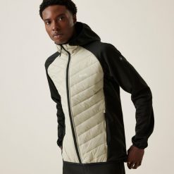 Kurtka turystyczna hybrydowa męska Andreson VIII. Szare kurtki męskie Regatta, m, bez wzorów, sportowe, bez ramiączek, bez kaptura. Za 119.99 zł.