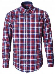 Casualowa Koszula, Kołnierzyk Button Down - Pako Jeans - Czerwona w Kratkę. Czerwone koszule męskie Pako Jeans, na lato, l, bez wzorów, z bawełny, bez kołnierzyka, bez ramiączek. Za 185.00 zł.