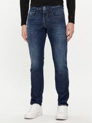 Replay Jeansy M914J.000.785 Granatowy Slim Fit. Niebieskie jeansy męskie Replay, bez wzorów, z bawełny. Za 399.99 zł.