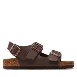 Sandały Birkenstock. Brązowe sandały męskie Birkenstock, bez zapięcia. Za 449.99 zł.
