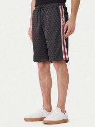 Guess Szorty sportowe Z6GD12 K3220 Czarny Regular Fit. Czarne szorty sportowe męskie Guess, z aplikacjami, z syntetyku, sportowe. Za 379.99 zł.