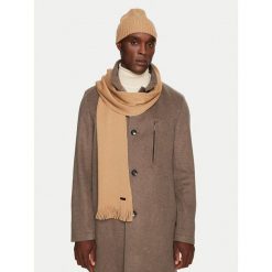 Szalik BOSS. Brązowe szaliki męskie Boss, bez wzorów. Za 379.99 zł.