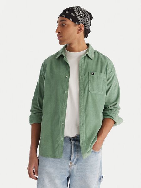 Quiksilver Koszula Smoke Trail EQYWT04652 Zielony Regular Fit. Zielone koszule męskie Quiksilver, l, bez wzorów, z bawełny, bez kołnierzyka, bez ramiączek. Za 239.99 zł.
