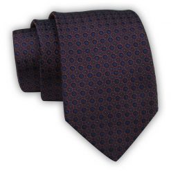 Krawat Alties (7 cm) - Drobny, Geometryczny Wzór. Niebieskie krawaty i muchy męskie Alties, bez wzorów, z tkaniny, eleganckie. Za 49.00 zł.