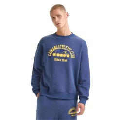 Bluza DIADORA SWEATSHIRT CREW 1948 ATHL. CLUB. Niebieskie bluzy nierozpinane męskie Diadora, m, bez wzorów, bez ramiączek, bez kaptura. Za 149.99 zł.