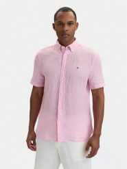 Tommy Hilfiger Koszula MW0MW41531 Różowy jasny Regular Fit. Czerwone koszule męskie Tommy Hilfiger, m, bez wzorów, ze lnu, bez kołnierzyka, bez ramiączek. Za 449.99 zł.
