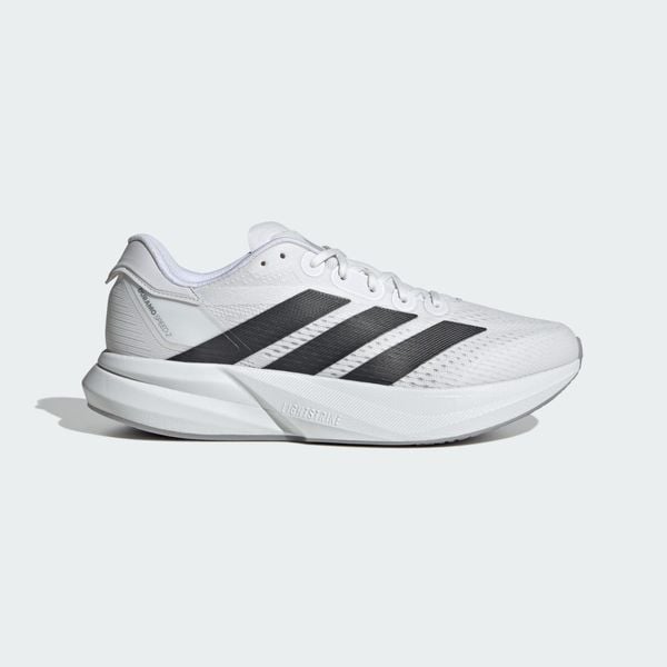 Buty Duramo Speed 2 Running. Białe buty do biegania męskie ADIDAS, bez wzorów, z materiału, bez zapięcia, do biegania. Za 383.00 zł.