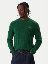 Gant Sweter 8050213 Zielony Regular Fit. Zielone kardigany męskie Gant, bez wzorów, z wełny, bez kołnierzyka, bez ramiączek. Za 599.99 zł.