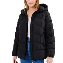 Kurtka GEOX W4628P T3144 Czarny. Czarne kurtki męskie Geox, bez wzorów, z puchu, sportowe, bez ramiączek, bez kaptura. Za 868.52 zł.
