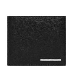 Portfel Armani Exchange. Czarne portfele męskie Armani Exchange, bez wzorów. Za 319.99 zł.